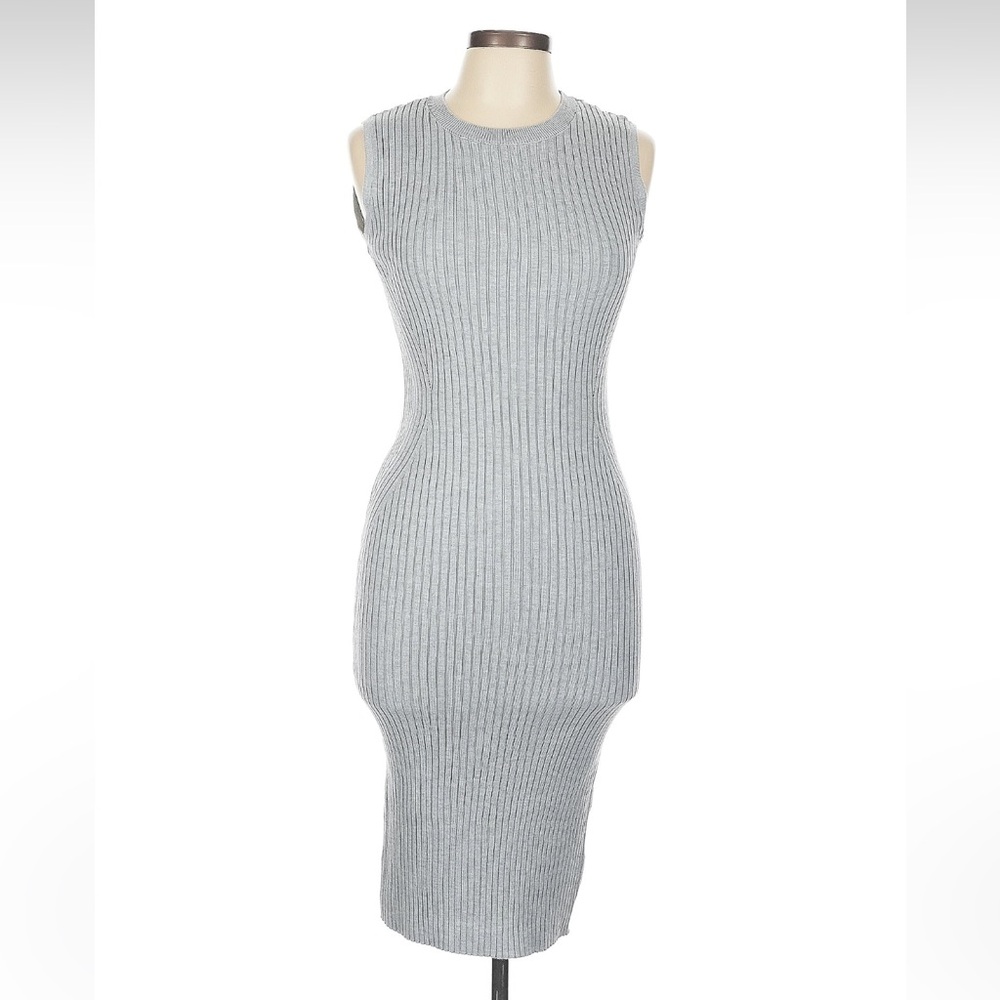 NEW Magaschoni Women's Size M  Ribbed Sweater Mock Neck Sleeveless Dress